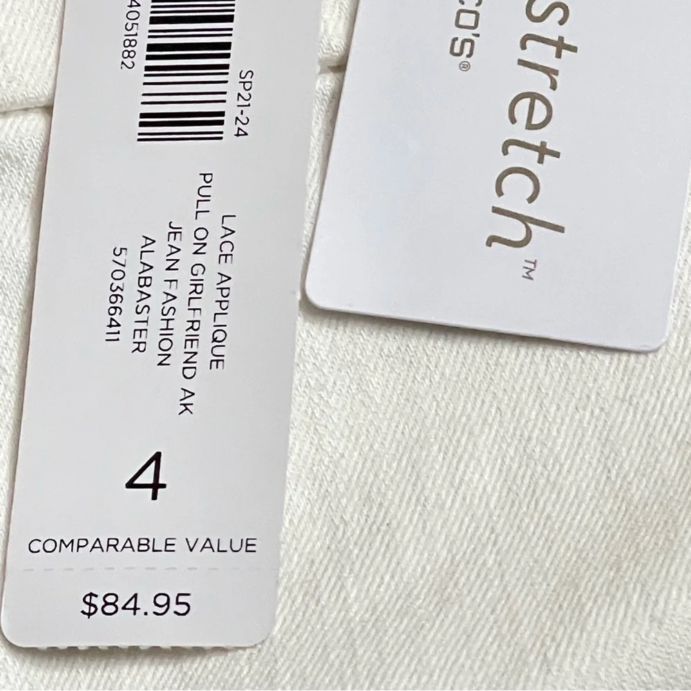 NWT Chico’s  Size 4 US 20 Perfect Stretch Girlfriend Straight Leg Ankle Pants - Picture 6 of 16